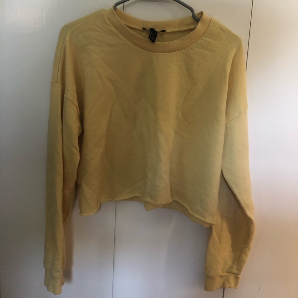 Light Yellow Cropped Sweater